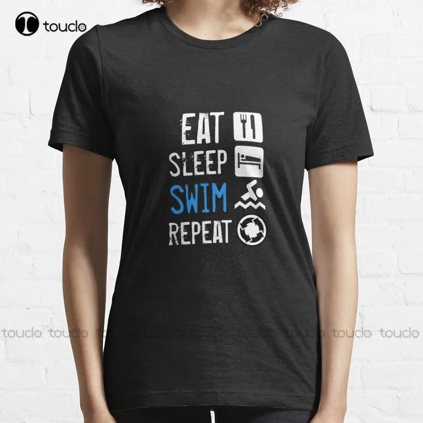 Eat Sleep Swim Repeat-Gift For Swimmersfunny Gift For Swimming Lovers Swimming Gift Idea T-Shirt Custom Shirts Xs-5Xl