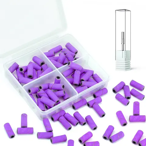 180/240 Fine Grit Small Nail Sanding Bands for Nail Drill, 80 Pcs Nail File Sanding Bands with Drill Bits for Manicure Pedicure