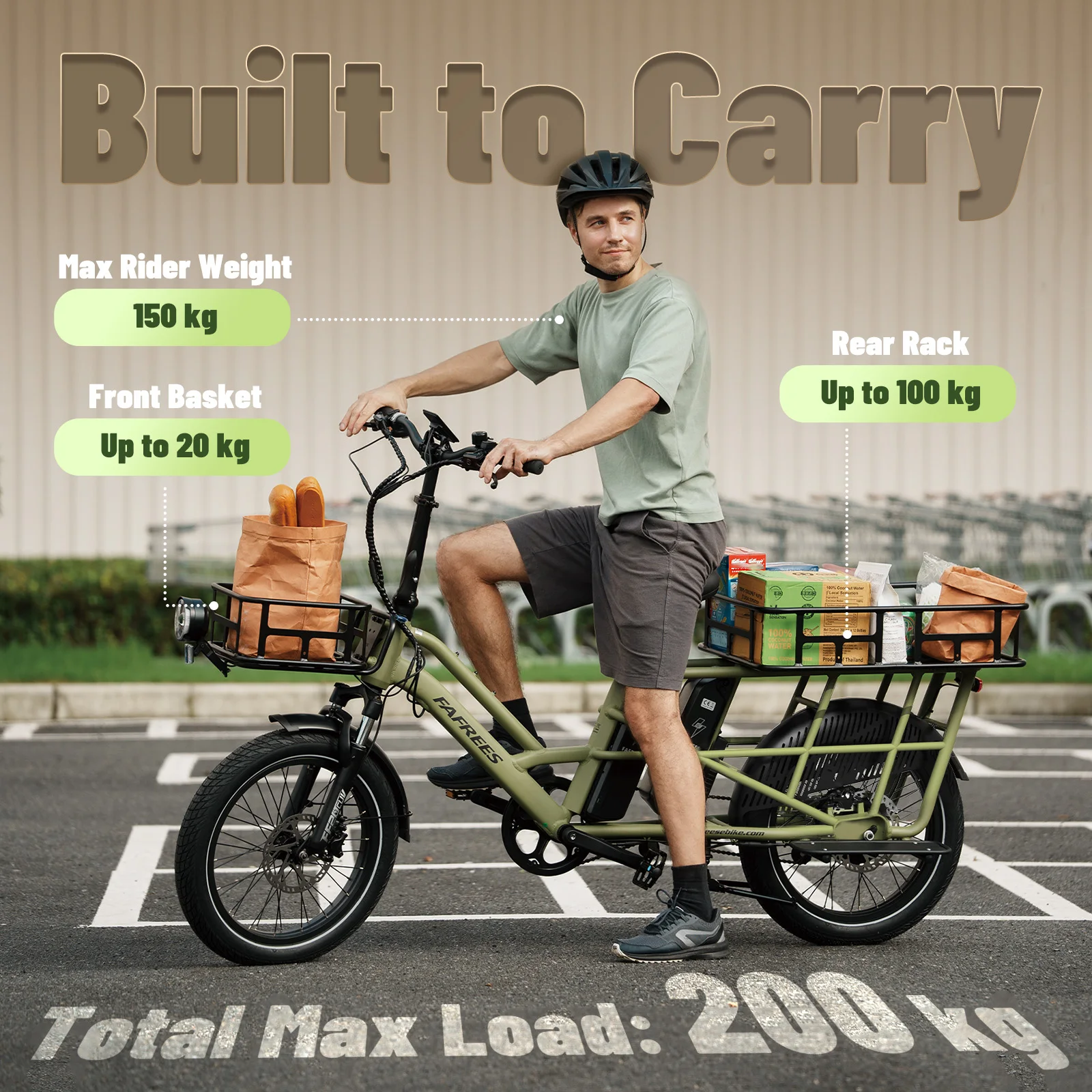 Fafrees FF20 CUV Elektrofahrrad für Erwachsene, 20 x 3,0 Zoll Lasten E-Bike mit zwei 48V 12Ah/15Ah Abnehmbarem Akkus, 25 km/h und Reichweite bis 100-120km – Detail 10