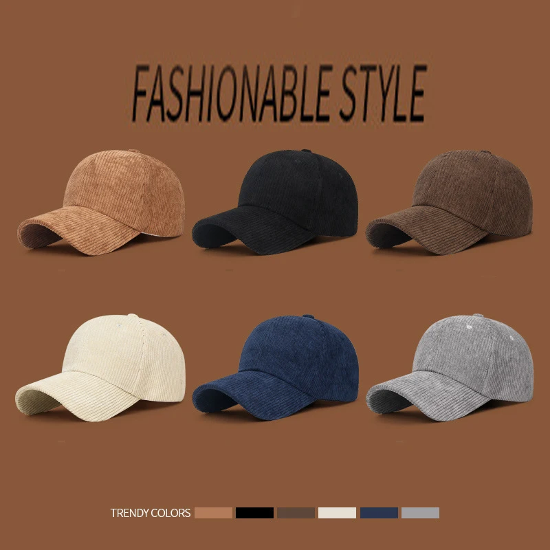 

Hat Women's Autumn Winter New Men's Korean Edition Duck Tongue Hat Corduroy Baseball Hat Versatile