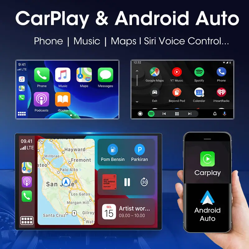 13 Inch 2DIN Android Car Radio with HD Capacitive Touch Screen GPS CarPlay Amplifier DSP RGB 4G Universal Fitment TS18 view 5