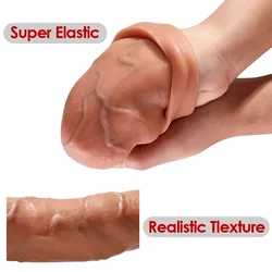 Wholesale Realistic Penis Extender Sleeve Cover Header Case Reusable Delay Ejaculation Dick Enlargement Men Male Sex Toy Tool