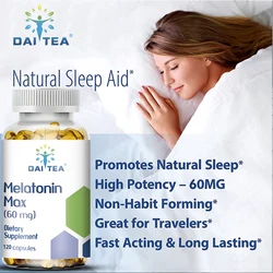Melatonin Capsules Dietary Supplement - Relieve Insomnia, Help Improve Sleep Quality, Reduce Waking Time, Help Deep Sleep