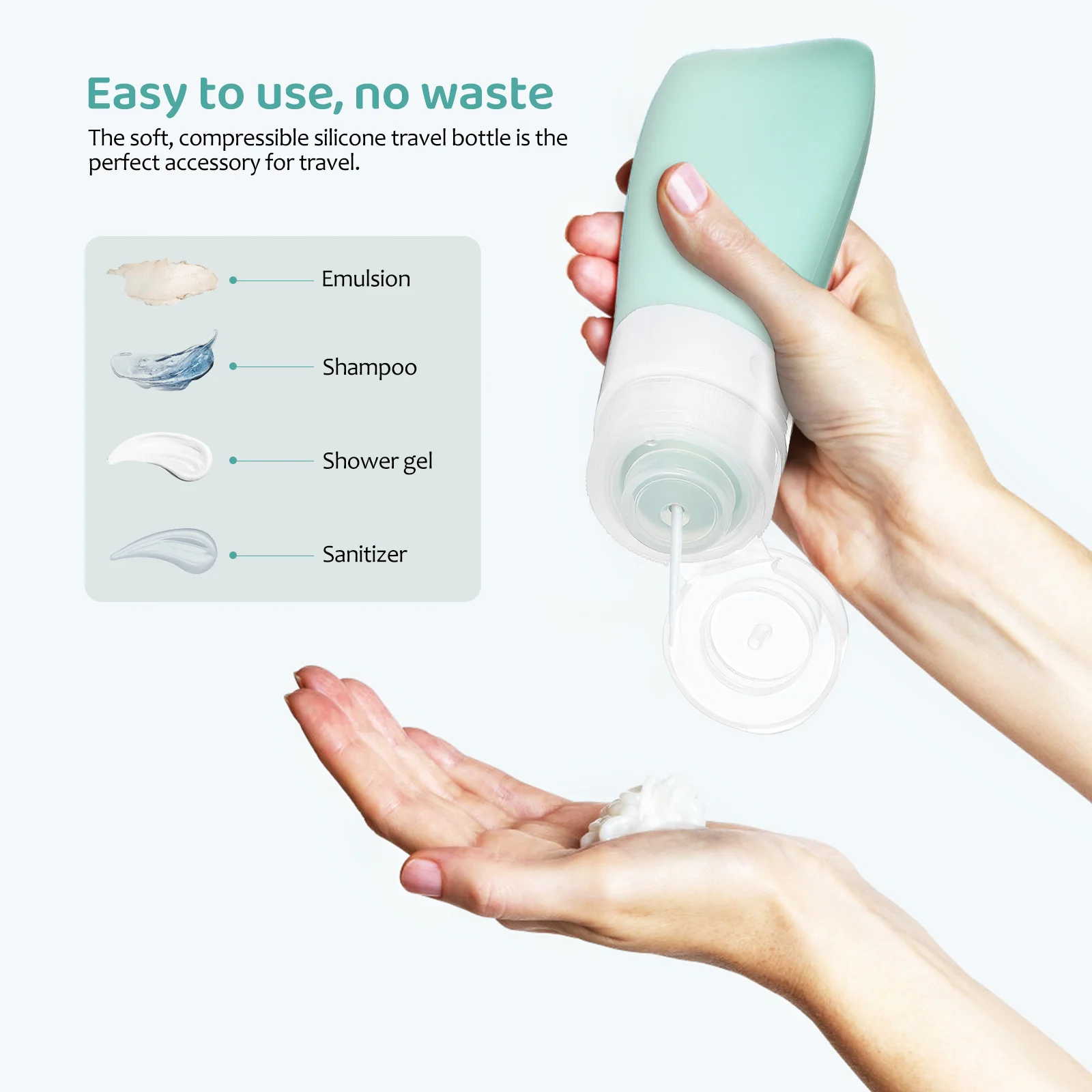 

1 Set Silicone Travel Bottles Refillable Squeeze Tube Containers For Toiletries With Spray Mist Bottle Small Portable Liquid