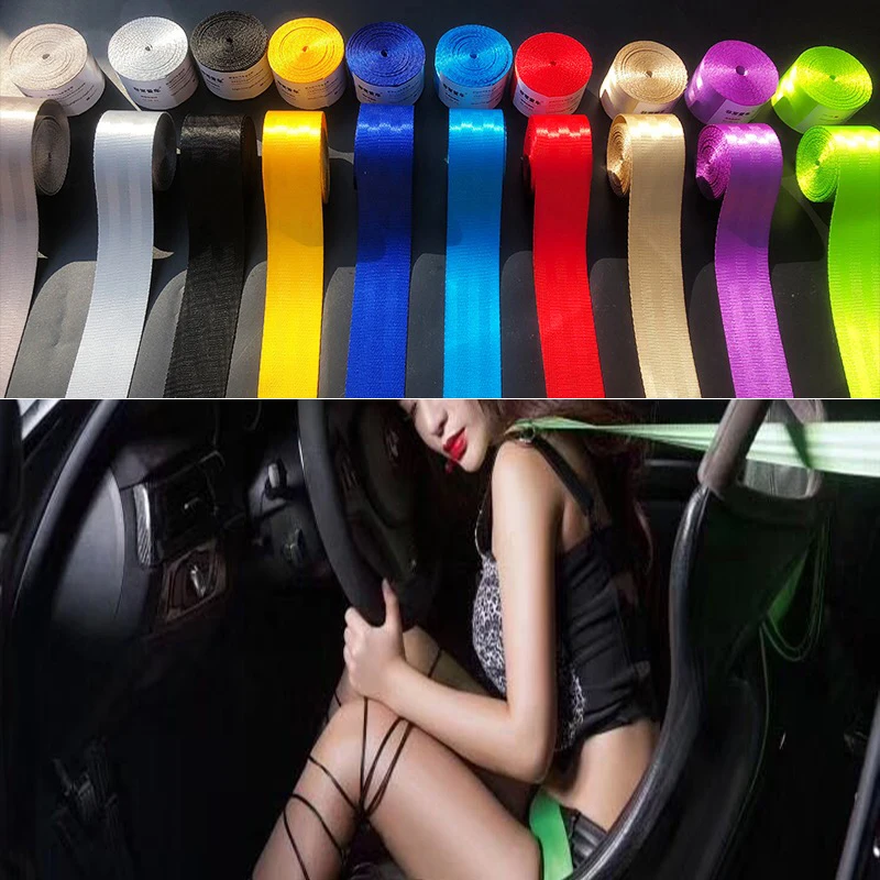 Universal Car Personalized Modified 3.6 Meters Strengthen Seat Belt Webbing Standard Certified  Car Interior Accessories