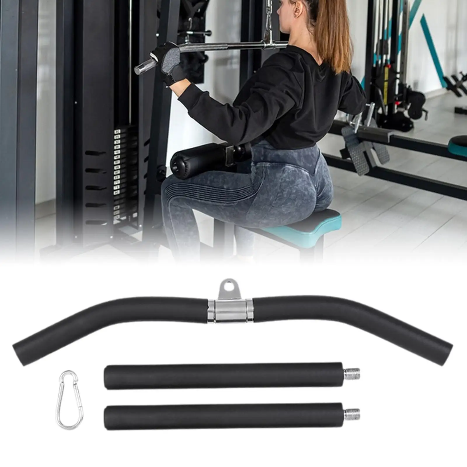 

Detachable LAT Pull Down Bar 39" Bicep Tricep Pull Down Bar for Bodybuilding