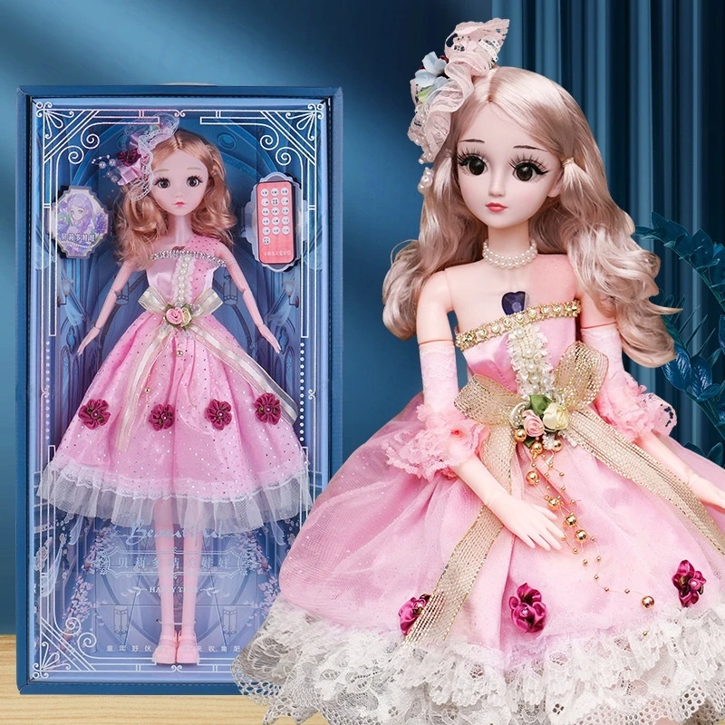 Grote 60 cm prinsessenpop, complete modeset met kam voor haarstyling, interactief rollenspel, speelgoedcadeau voor meisjes