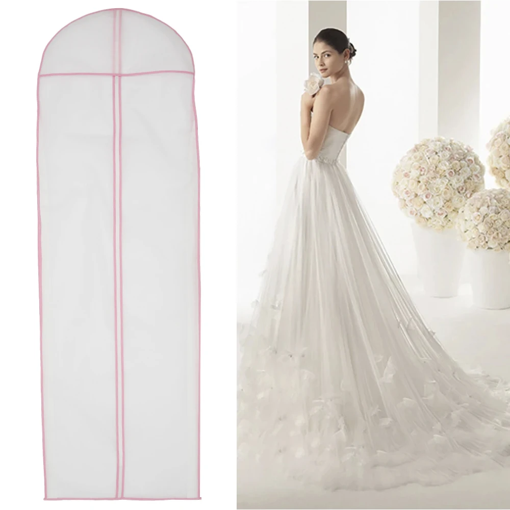 1/2/5Pcs Clothes Dust Cover for Wedding Dresses Garment 180cm Hanging Fully Enclosed Clothes Protector Cover Bag with Zipper