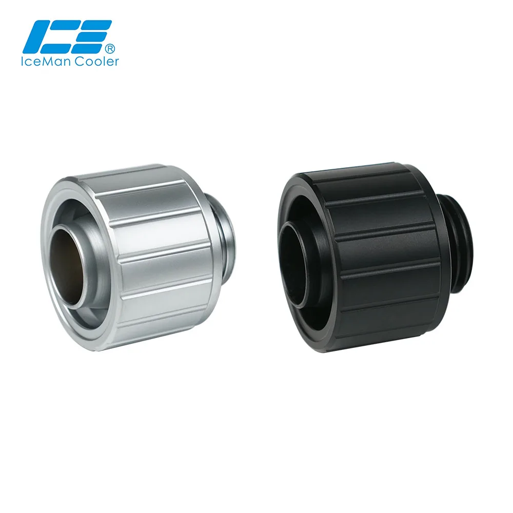 IceManCooler 3/8 "x5/8",10x16MM miękkie łączniki rurowe, króciec na wąż do serwera komputerowego, chłodzenie stacji roboczej, czarny, srebrny