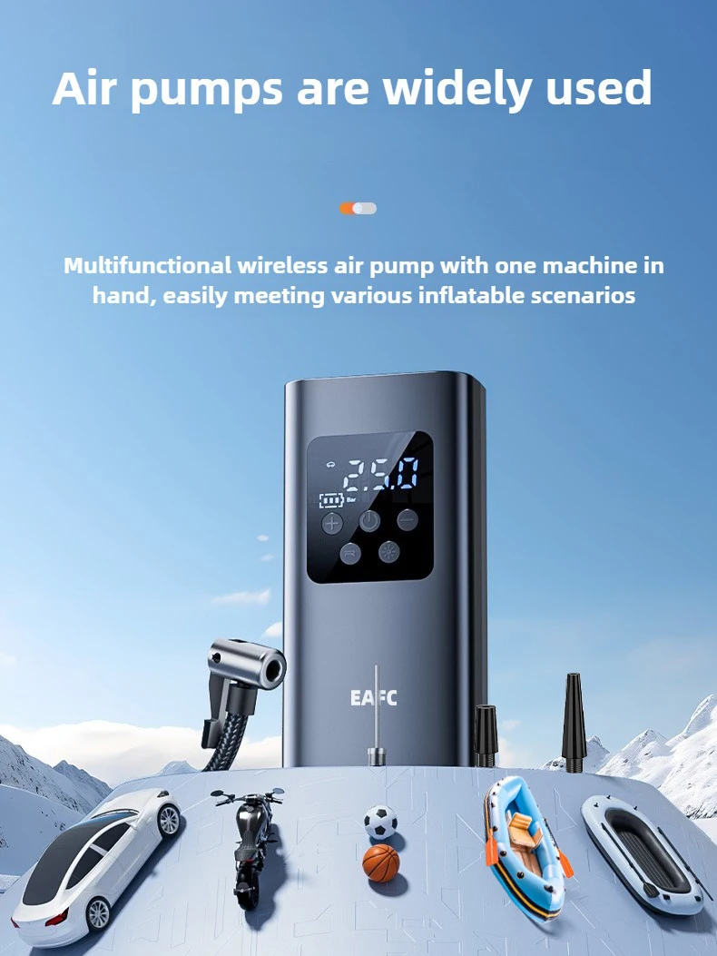 AliExpress EAFC 150PSI Wired /wireless Air Pump - Rechargeable for Car Tires, Bike, Balls Inflatables Fast Inflation