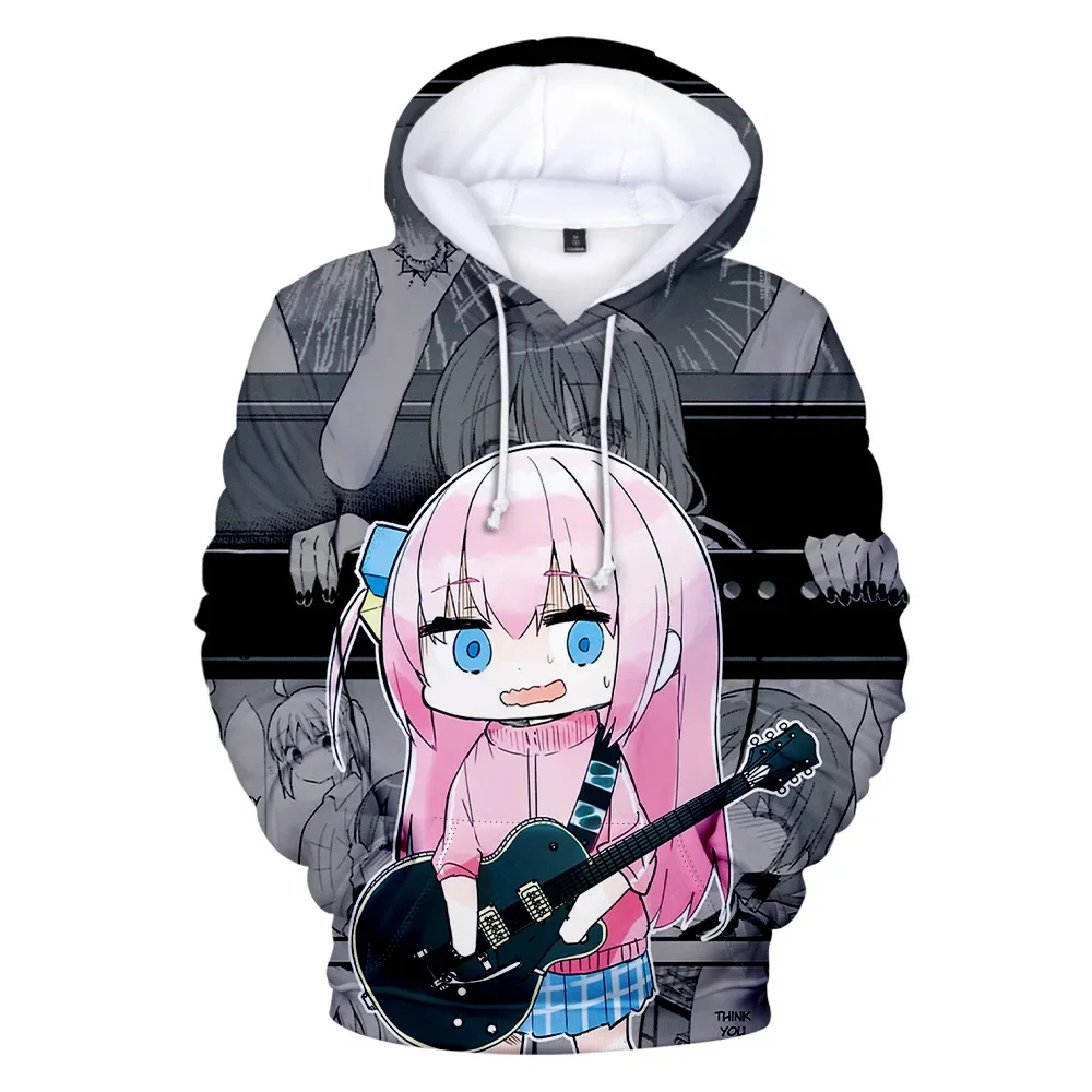 

2024 3D Bocchi the Rock Anime Hoodie Long Sleeve Woman Man Sweatshirt Harajuku Streetwear New Japanese Manga Clothes