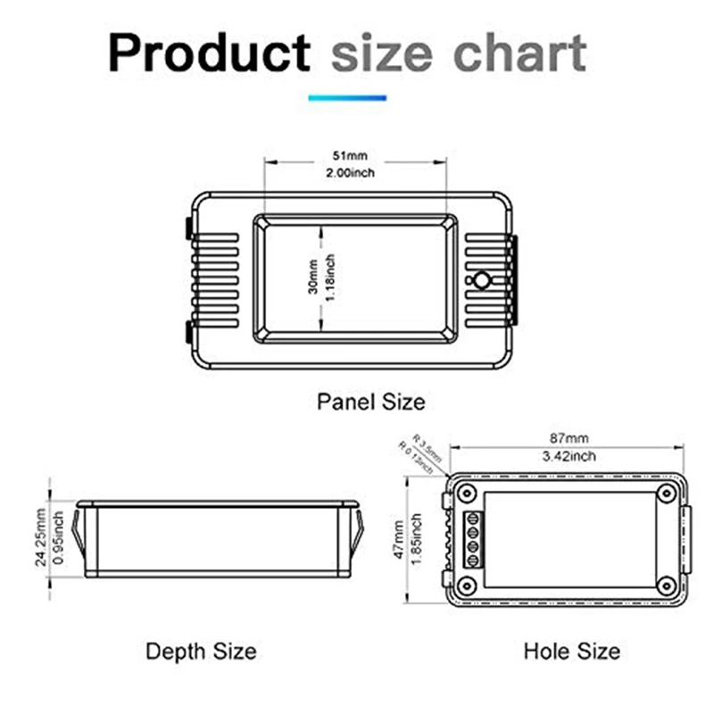2 حزمة التيار المتناوب الجهد الحالي لوحة الطاقة متر LCD شاشة ديجيتال مقياس التيار الكهربائي المتعدد مع محول تيار سبليت الأساسية