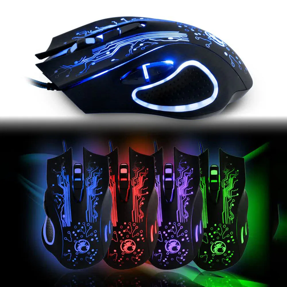 Gaming Mouse Wired Computer Mouse USB Gamer Mice 3200 DPI PC Mause iMice 6 Button Ergonomic Magic Game Mice X9 for Laptop