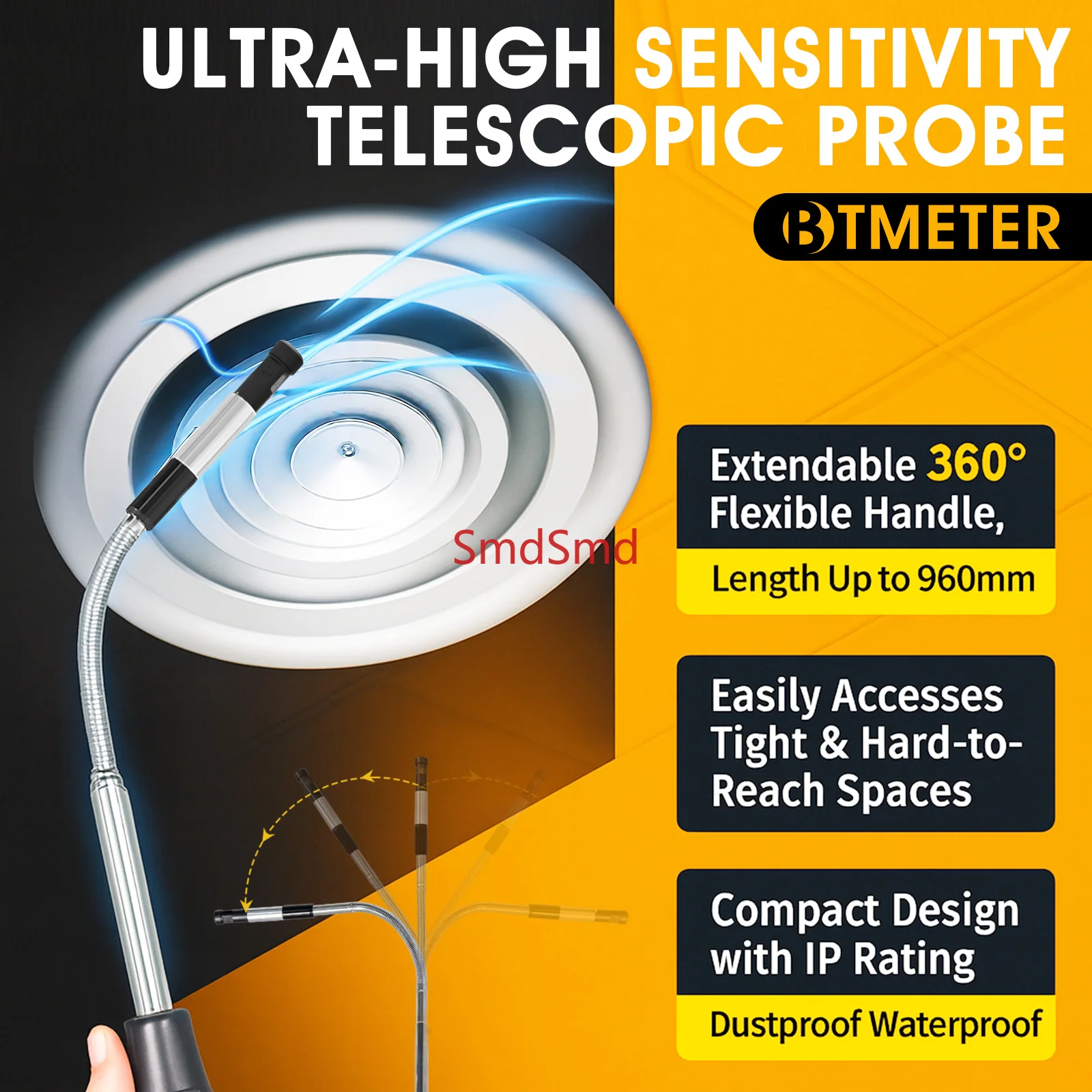 2026 New Model BT-9000F Handheld Anemometer Wind Speed Meter, Adopt Thermal Sensor, Capable of Measuring Minimum Wind Speed