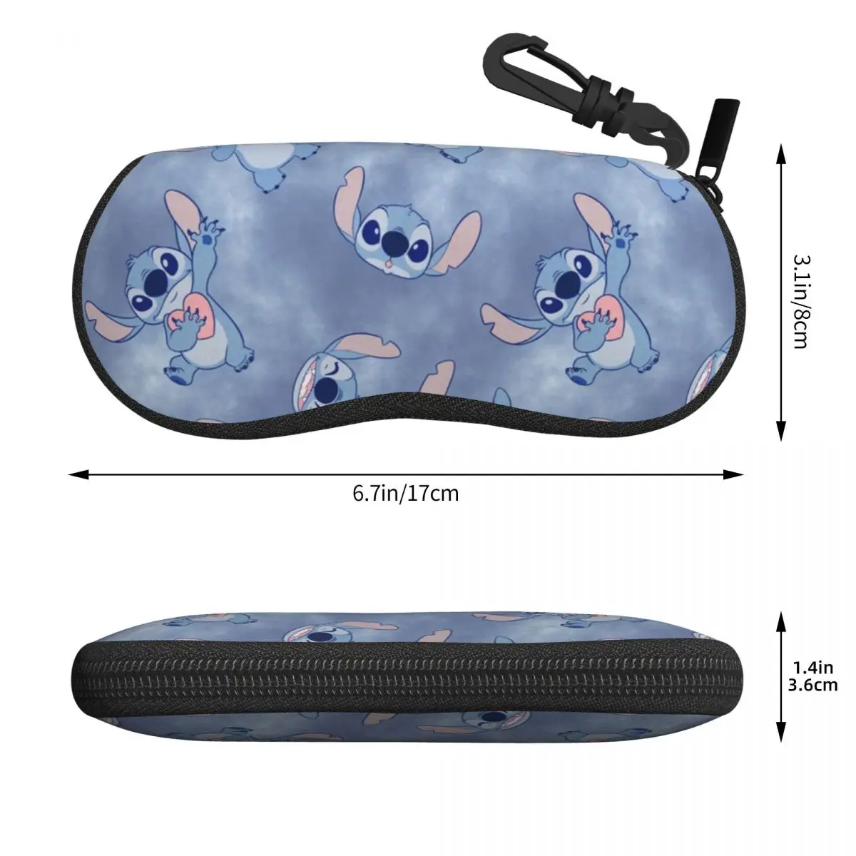 Stitch And Angel Glasses Case Travel Reading Protector Anti-Pressure Eyewear Container