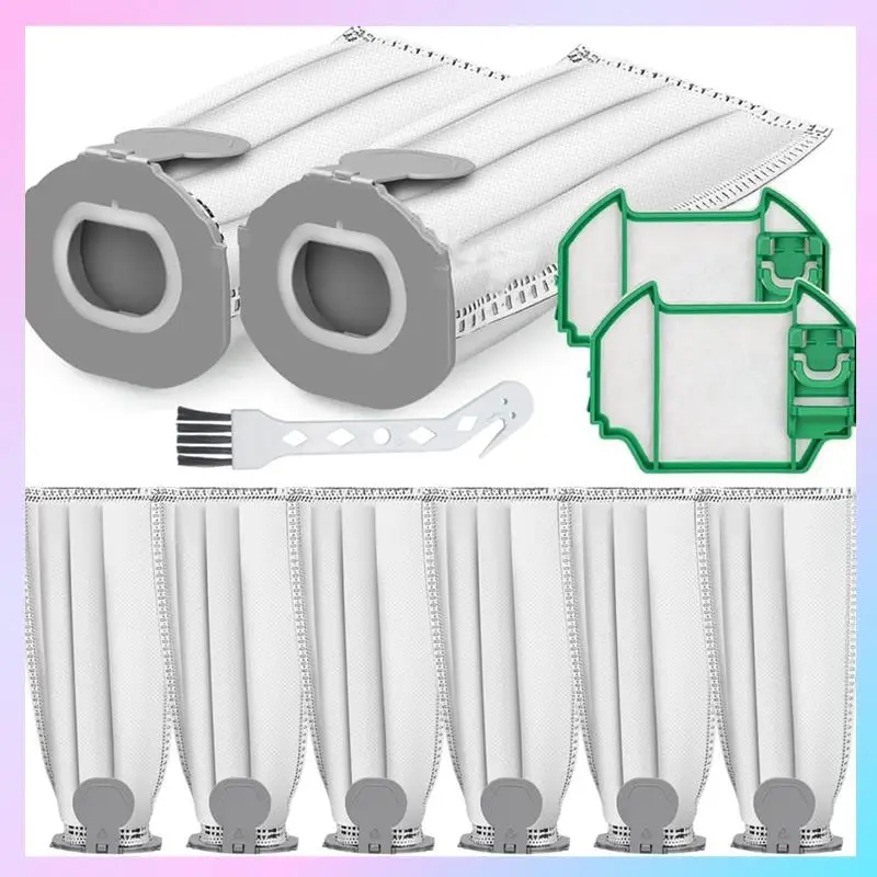 ABRG-8 Sacchetti per aspirapolvere per aspirapolvere senza fili Vorwerk Kobold FP7 VK7 con 2 filtri di protezione del motore