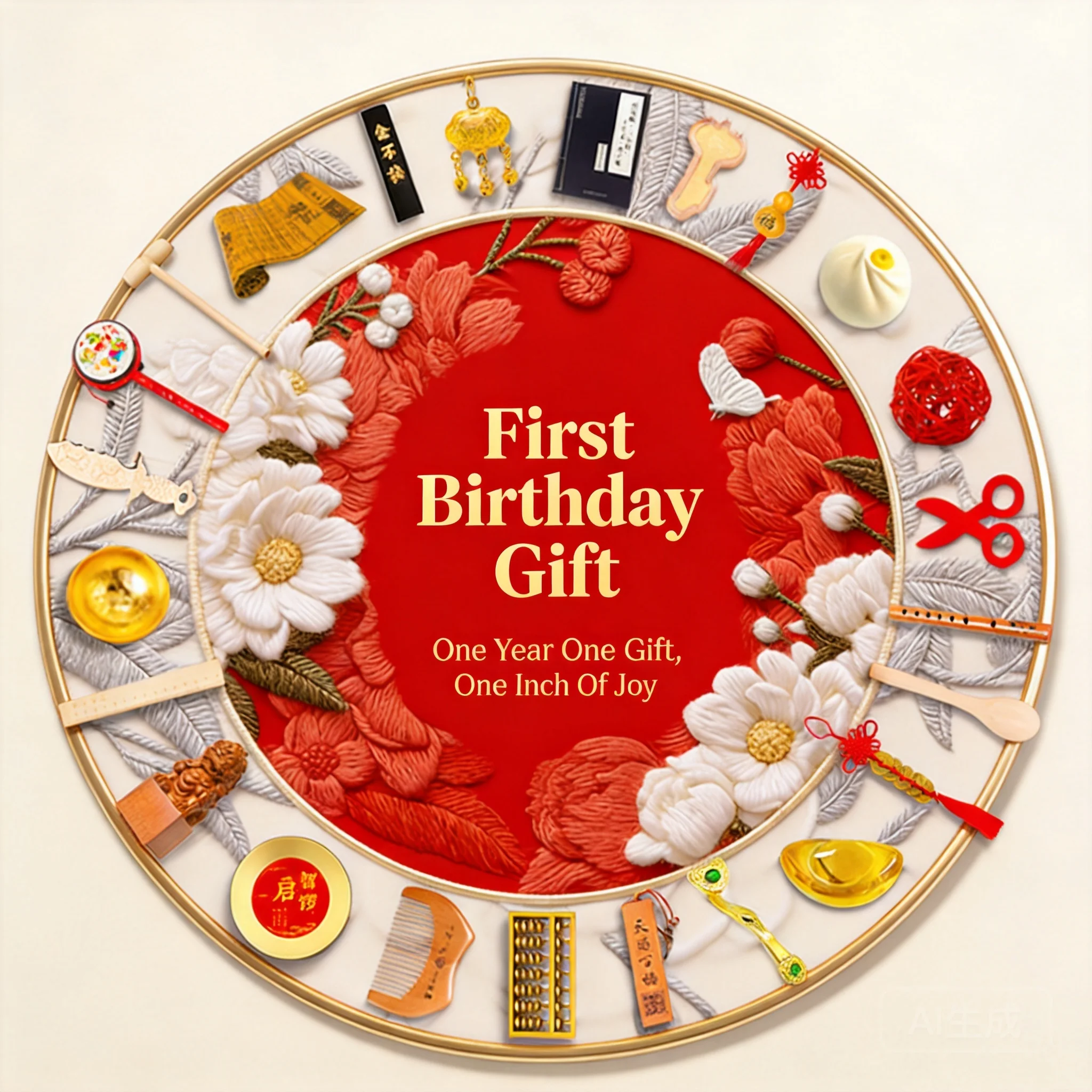 Traditional Chinese Style Zhuazhou Set For 1 Year Old Baby Boys Girls First Birthday Gift Lucky Fortune Prediction Props Kids