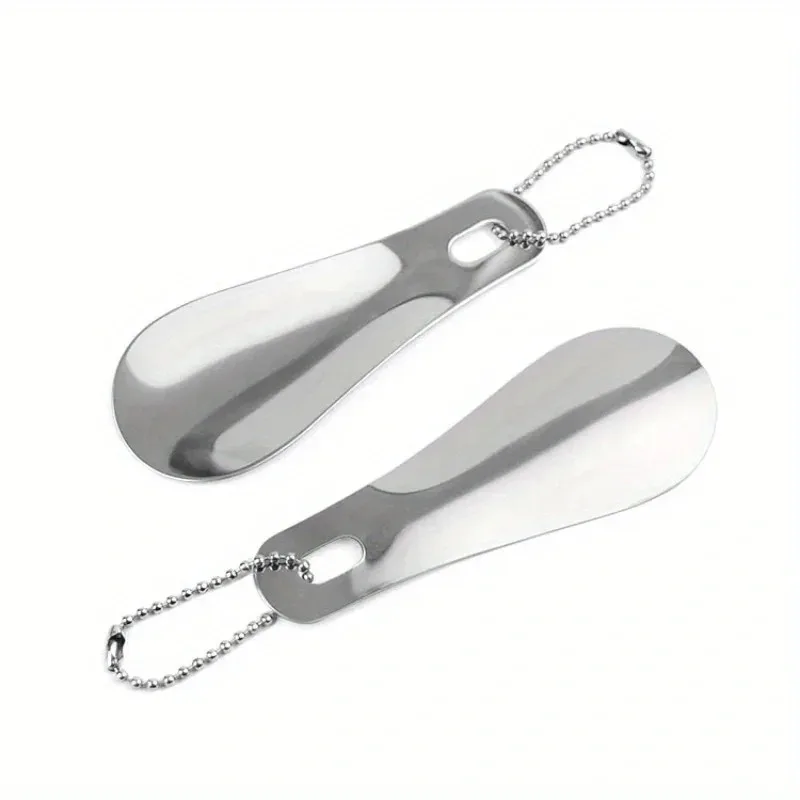 Mini Stainless Steel Metal Shoe Horn Long Handle Portable Durable Shoe Wearing Aid Tool Comfortable for Men Women Kids Elderly