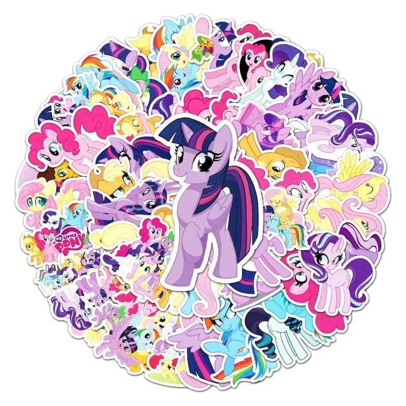 My Little Pony Cute Kawaii Sticker Animation appljack Fluttershy Pinkie Pie Creative custodia da viaggio impermeabile decorazione per Laptop