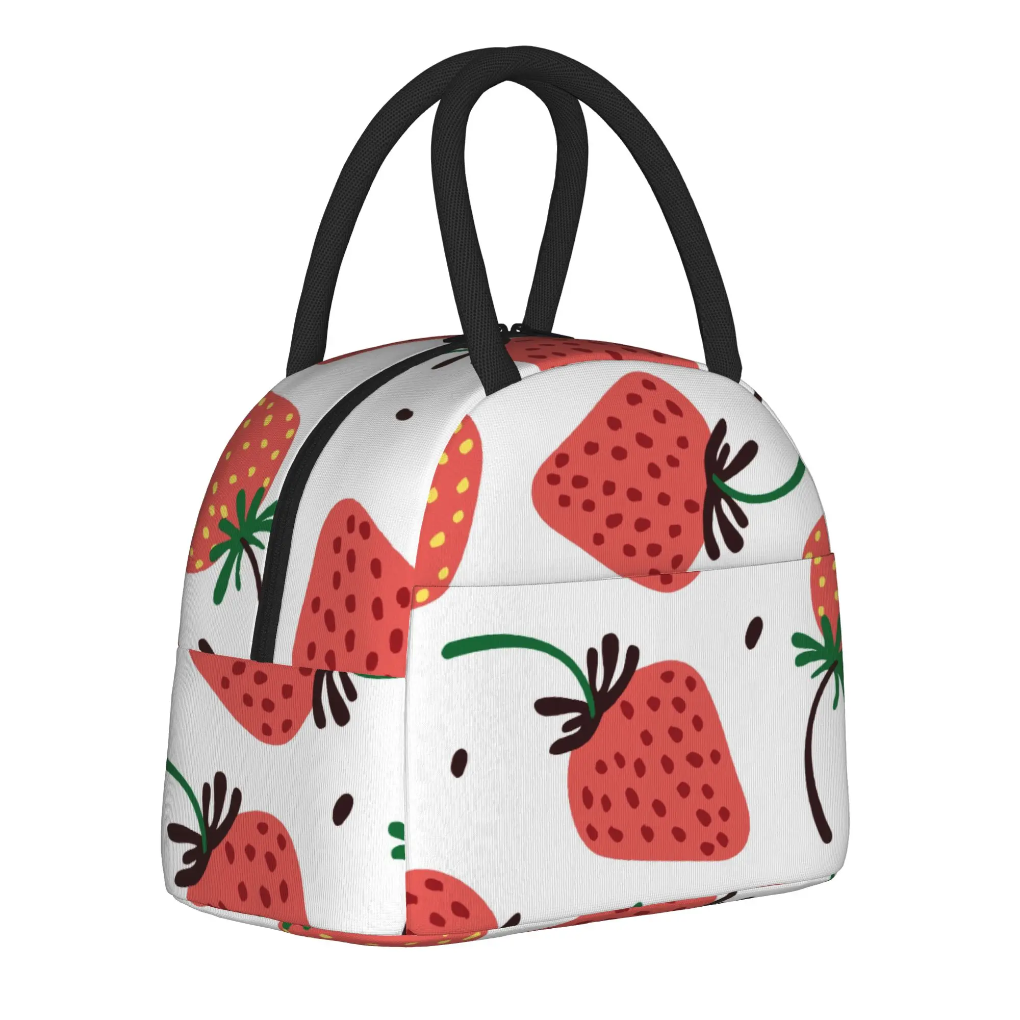 Strawberry  Insulated Lunch Bags Thermal Bag Reusable Cute Fruit Large Tote Lunch Box Food Storage Bags School  Travel