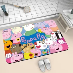 Alfombra de baño de Anime Peppa Pig, felpudo antideslizante para suelo de bañera, ducha, absorbente, para habitación