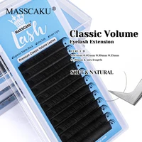 Venta al por mayor, 0,05/0,07/0,10/0,15mm de espesor, pestañas de volumen clásicas de larga duración, pestañas regulares de Cachemira multitura de MASSCAKU
