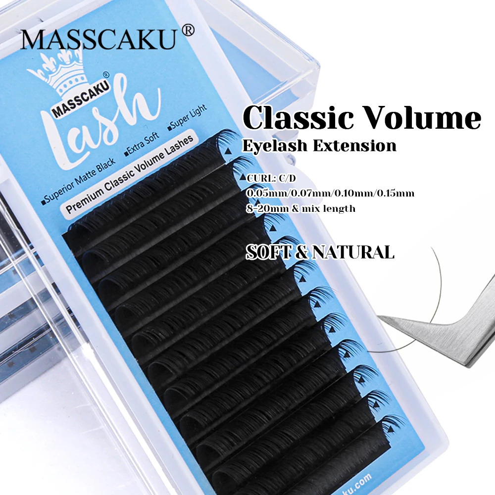 Wholesale 0.05/0.07/0.10/0.15mm Thickness Long-lasting Classic Volume Lash Multi-texture Cashmere Regular Eyelash from MASSCAKU