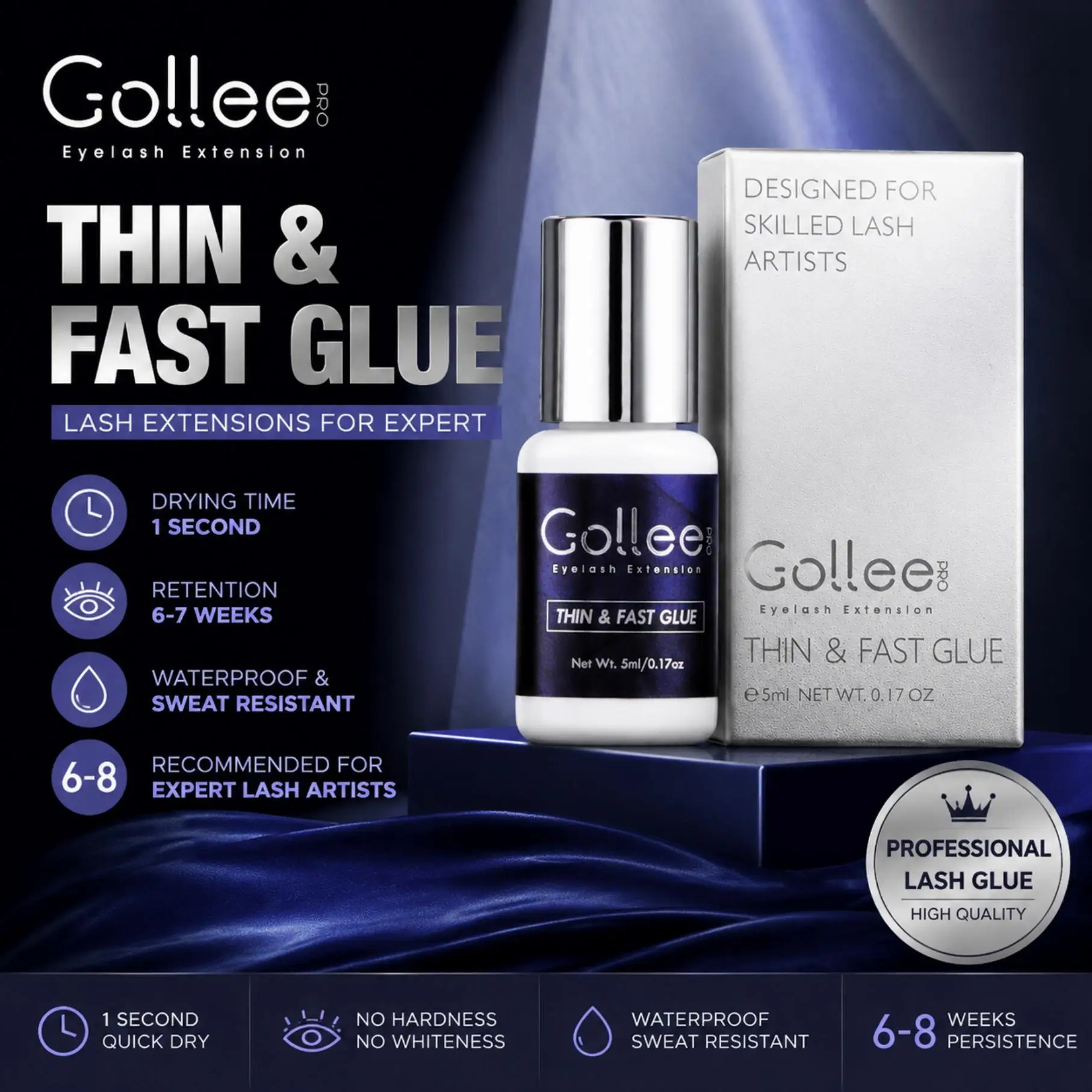 Sensitive Lash Glue - Gollee dla wrażliwych oczu 5ml 1S