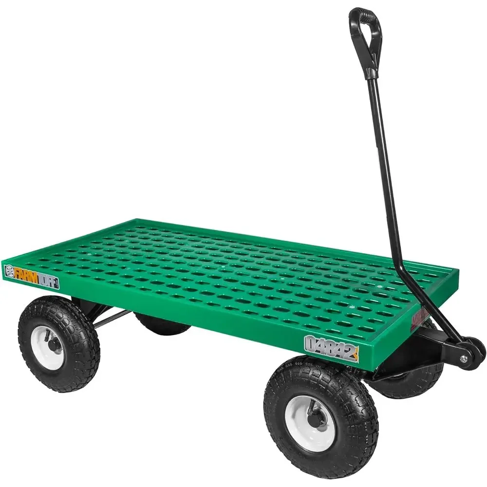 

Sturdy Poly Garden Wagon with Pneumatic Tires, 300 lb Capacity for Outdoor and Gardening Tasks