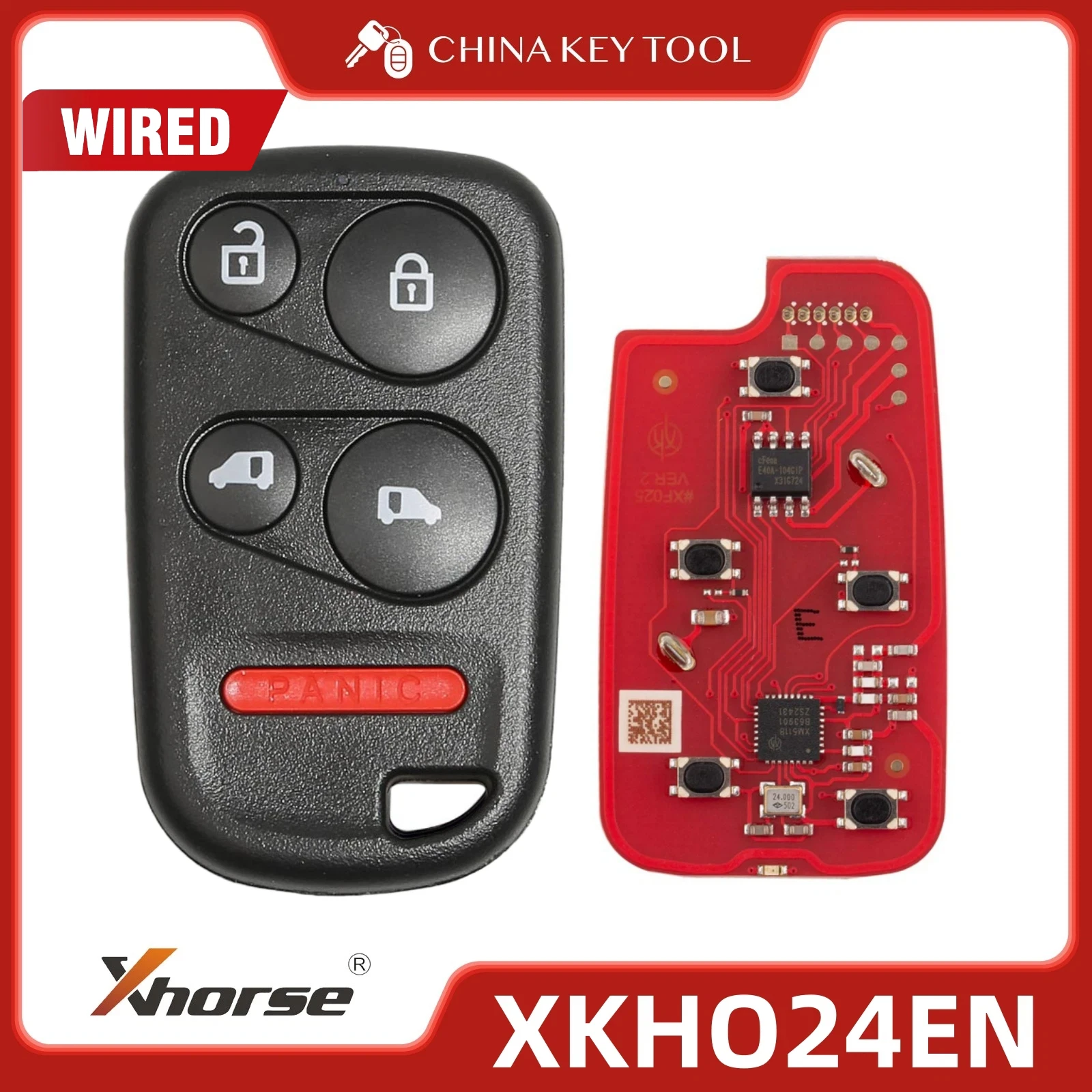 Xhorse XKHO24EN 2nd Generation for Honda Type Wire Remote Key 4 Buttons