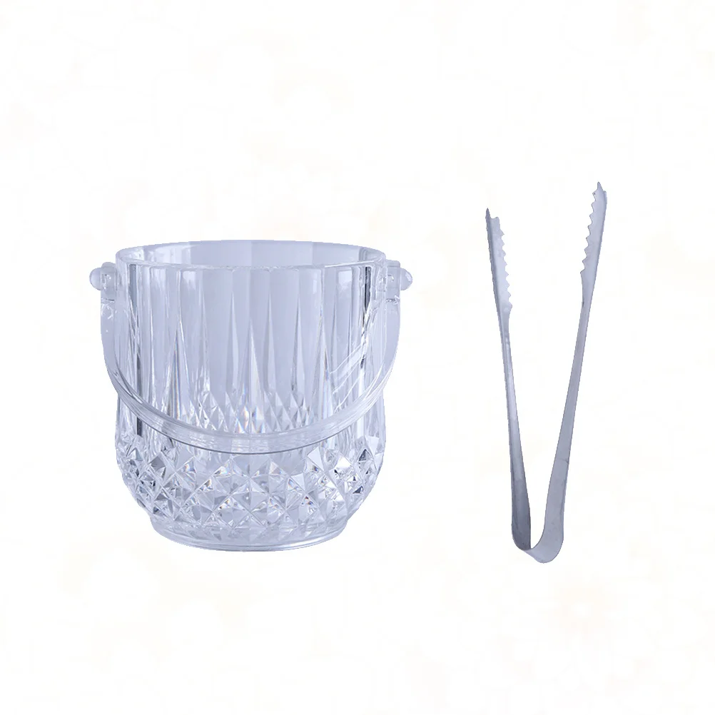 

2pcs Acrylic Square Ice Bucket Set Red Wine Beer Chilling Transparent Lightweight 12Cm Caliber 13Cm Height Bar Home Kitchen Tool