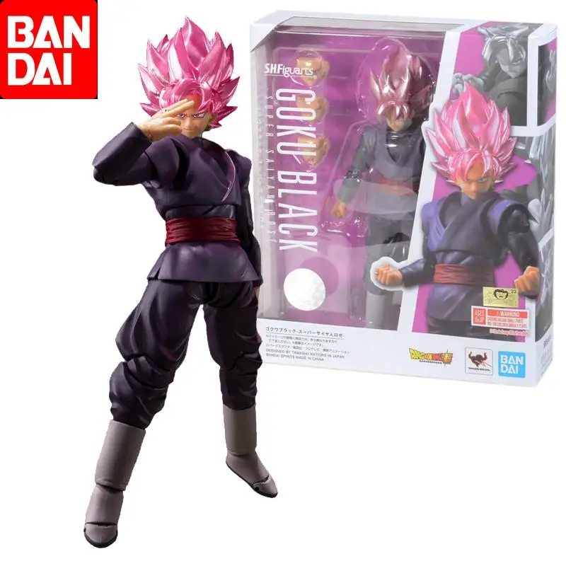 Bandai Original SHF Dragon Ball Super Zamasu Goku Black Anime Action Figure Toys For Boys Girls Kids Children Birthday Gifts