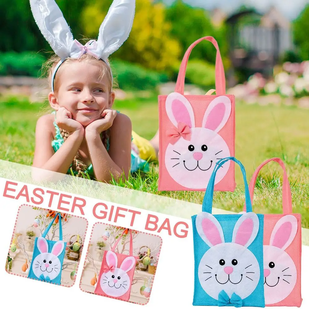 

Модная мультяшная сумка-мессенджер с кроликом на Пасху, сумка-тоут из нетканого материала, подарочная пасхальная сумка, повседневные сумки для детей