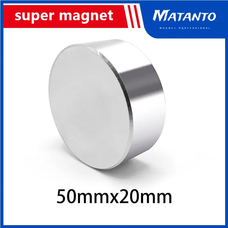 1PC 50x20 mm Big Thick Super Strong Powerful Magnets 50mm X 20mm Bulk Round Rare Earth Neodymium Magnet 50x20mm N35 50*20 mm