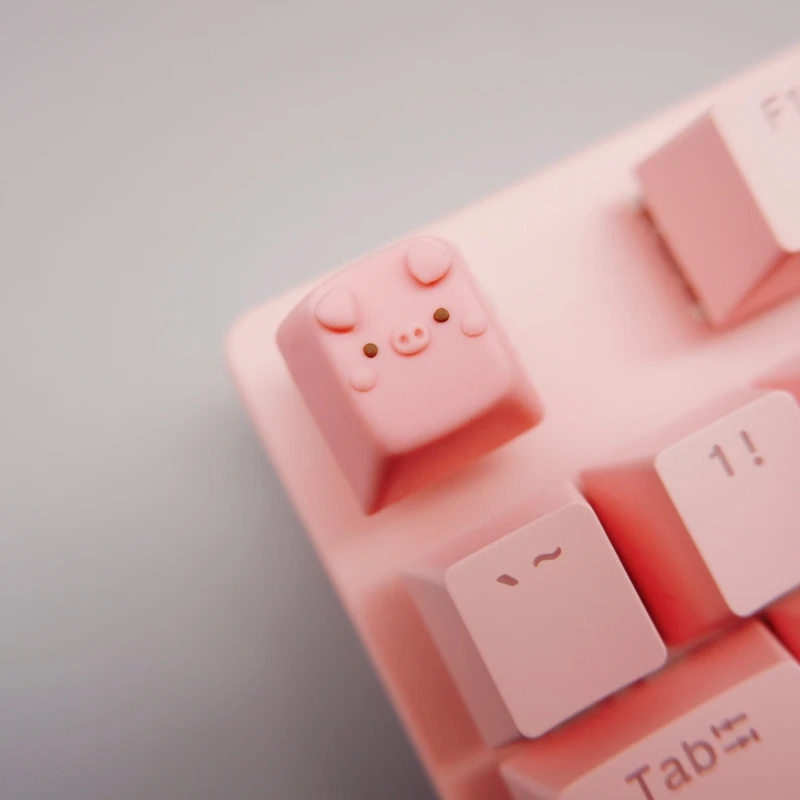 Cartoon animal soft clay keycaps rabbits cows cats and dogs handmade exquisite gifts baked clay mechanical keycaps