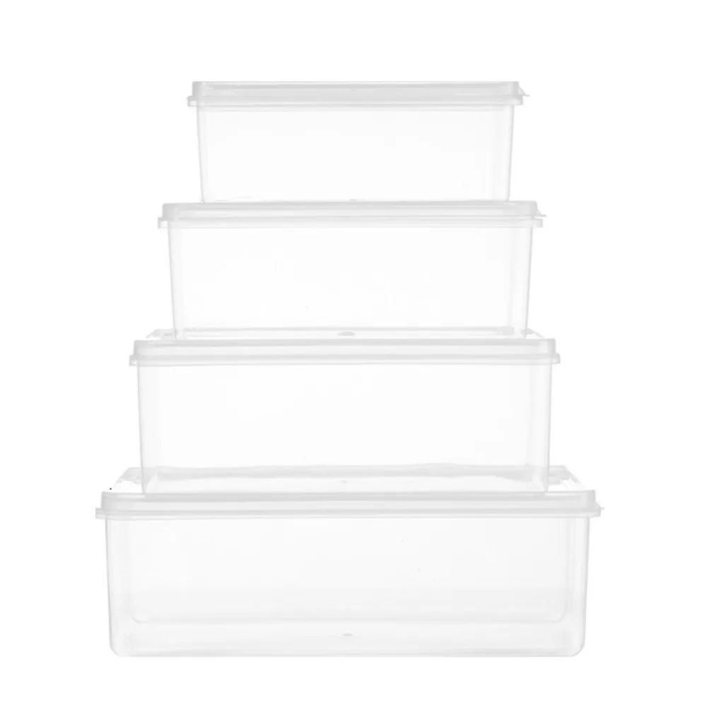 

Resuable Transparent Storag Box Rectangular Food Grade Kitchen Storage Box Multifunctional Food Sealed Case Kitchen Organizer