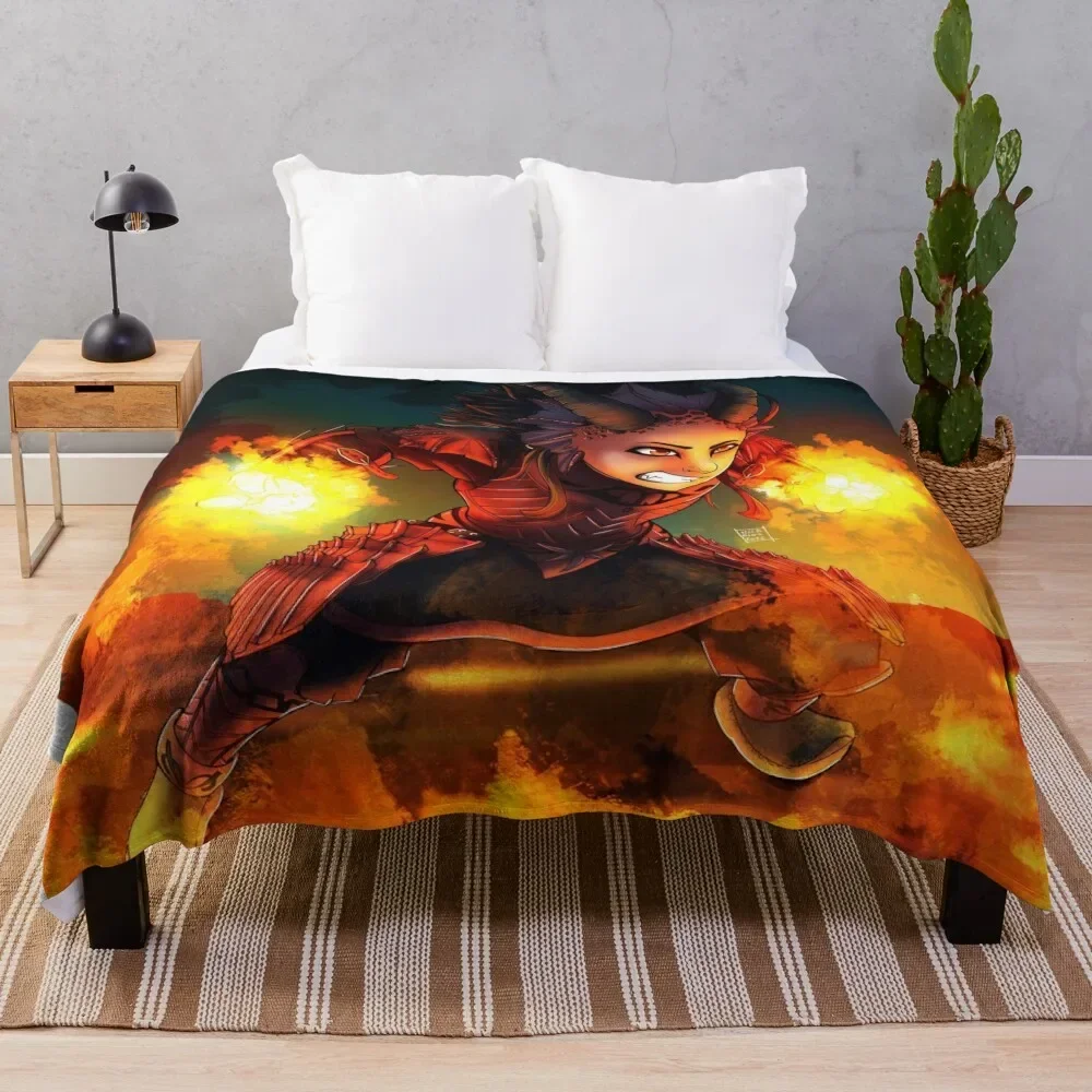 Efreet the Daraco of Fire Throw Blanket For Sofa Thin Sofa Throw Flannel blankets and throws Blankets