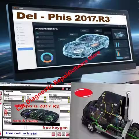 Delphi 2017.R3 Diagnostic Software with Keygen for DS150E Scanner Multilanguage Support for Cars &amp; Trucks - Newest 2025 Version