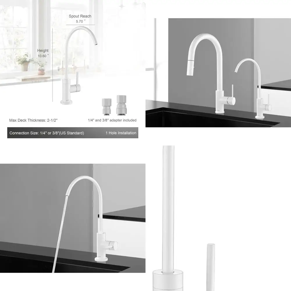 

Stainless Steel RO Faucet for Kitchen Water Filtration Systems - Non-Air Gap Compatible