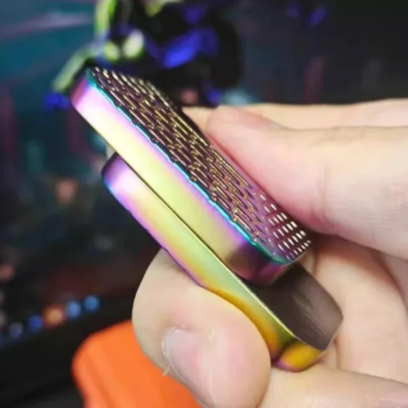 

Механический слайдер Fidget EDC, магнитная нажимная карта, толкающая пластина на кончике пальца, забавная монета, металлические сенсорные игрушки для снижения стресса, мужские игрушки
