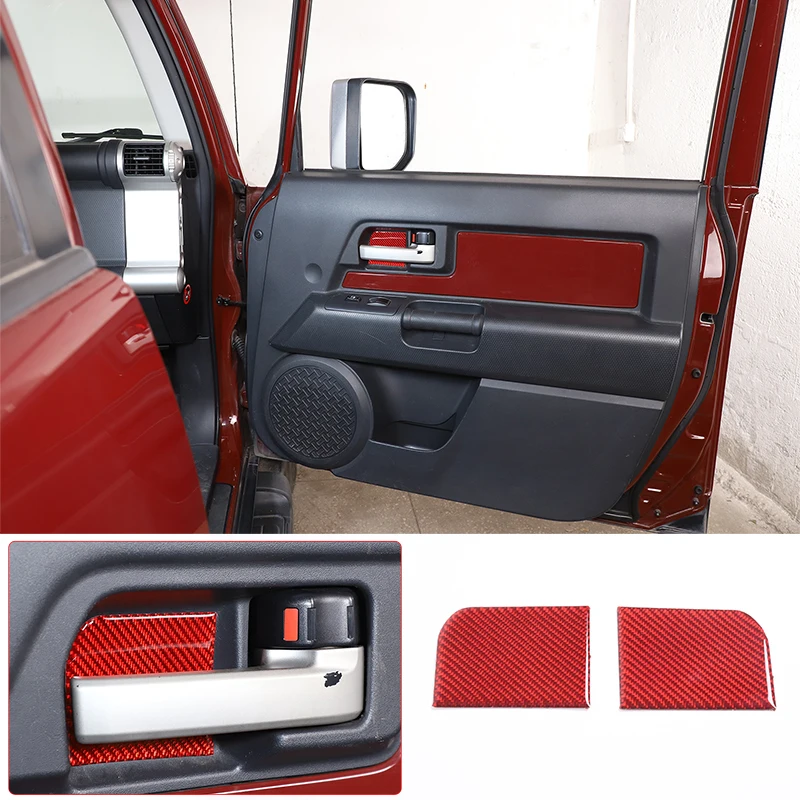 

For 2007-2021 Toyota FJ Cruiser soft carbon fiber car front door inner door bowl sticker car interior protection accessories