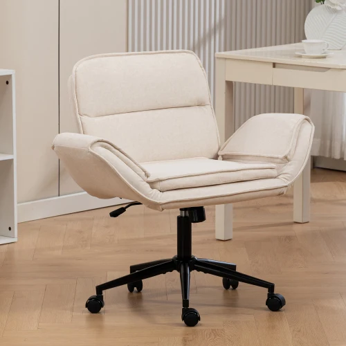 

Modern Criss Cross Chair 5-Gear Adjustable Armrests Wheels Ergonomic Thickened Backrest Swivel Eco-Friendly Home Office Vanity