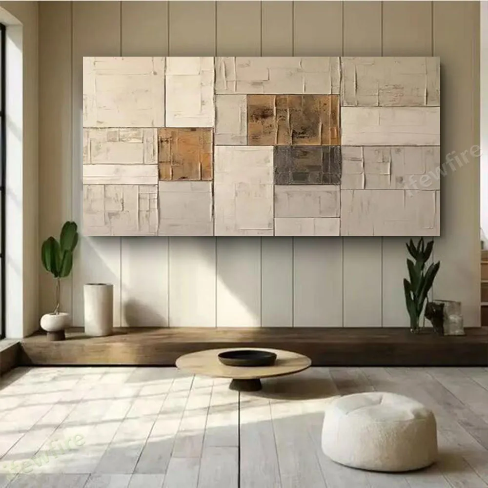 100% Hand Painted Abstract Oil Painting Gray Black Rice White Wall Art Picture On Canvas Mural For Living Room Home Decor Paint