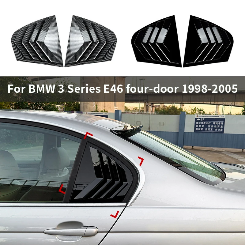 

For BMW 3 Series E46 four-door 1998-2005 Rear window triangular window blinds car stickers and exterior accessories