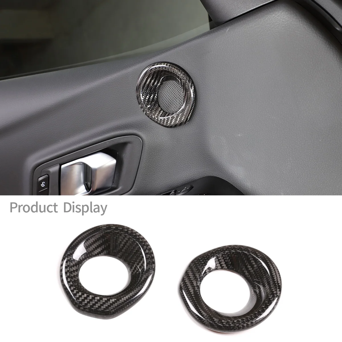 For Toyota GR Supra A90 2019-2022 Real Carbon Fiber Car Door Horn Ring Decoration Panel Cover Sticker Car Interior Accessories