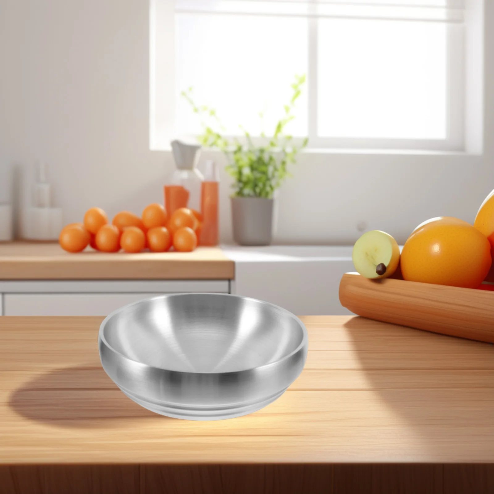

Stainless Steel Double Layer Anti-Scald Heat Insulated Serving For Rice Noodles Salad Cereal Large Soup Bowls Heavy Duty
