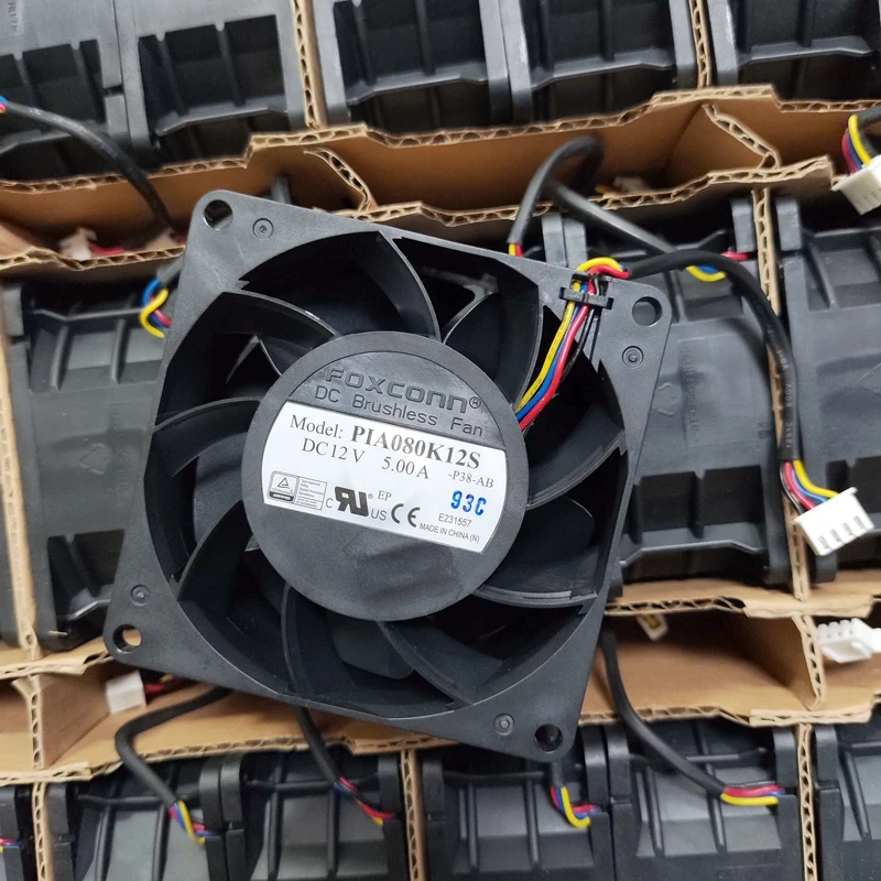 

Foxconn PIA080K12S -P38-AB DC 12V 5.00A 80x80x38mm 4-Wire Server Cooling Fan
