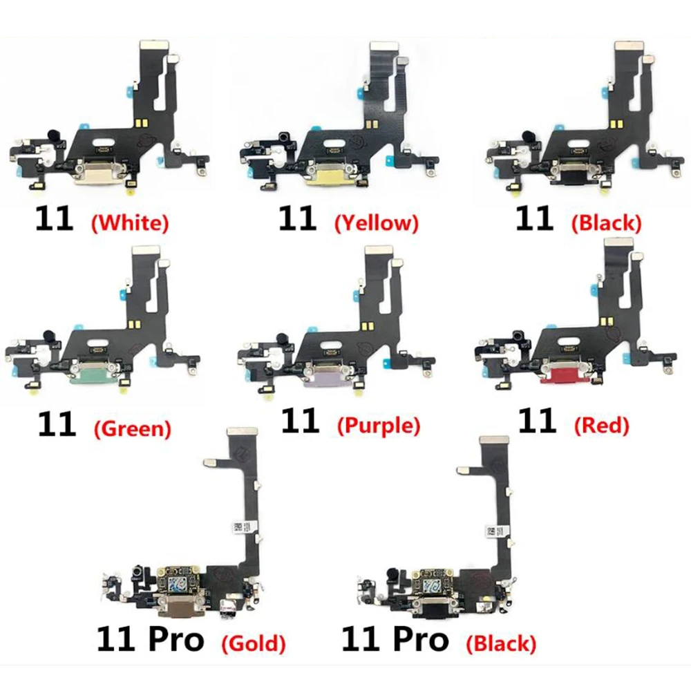 USB Charging Charger Port Flex Cable For iPhone 11 11pro Max Dock Connector Board Flex Cable With Mic Microphone