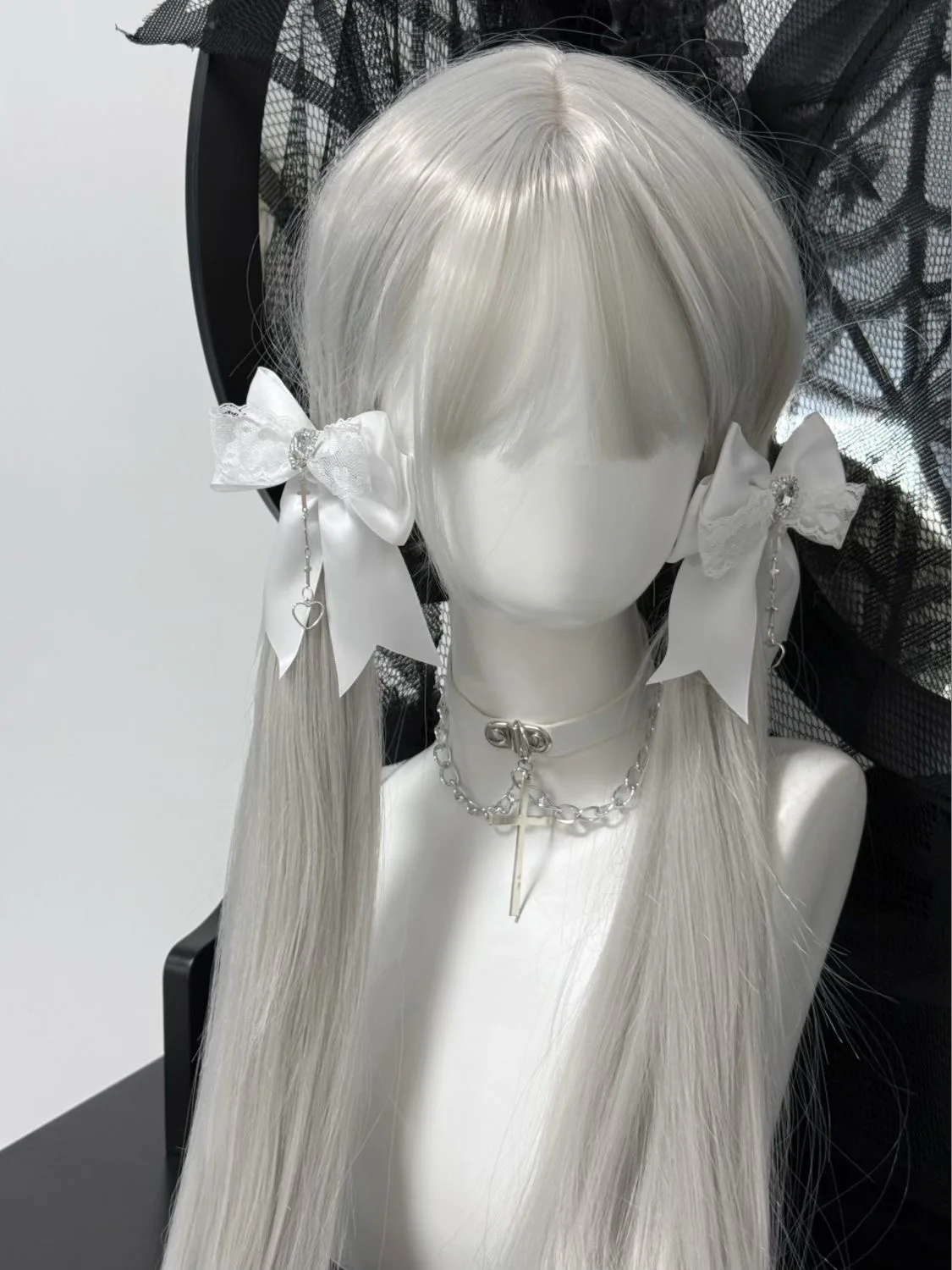 2 pçs fita branca arcos de cabelo clipes vintage bowknot lado hairpin bonito meninas presilhas cocar lolita acessórios de cabelo para mulher