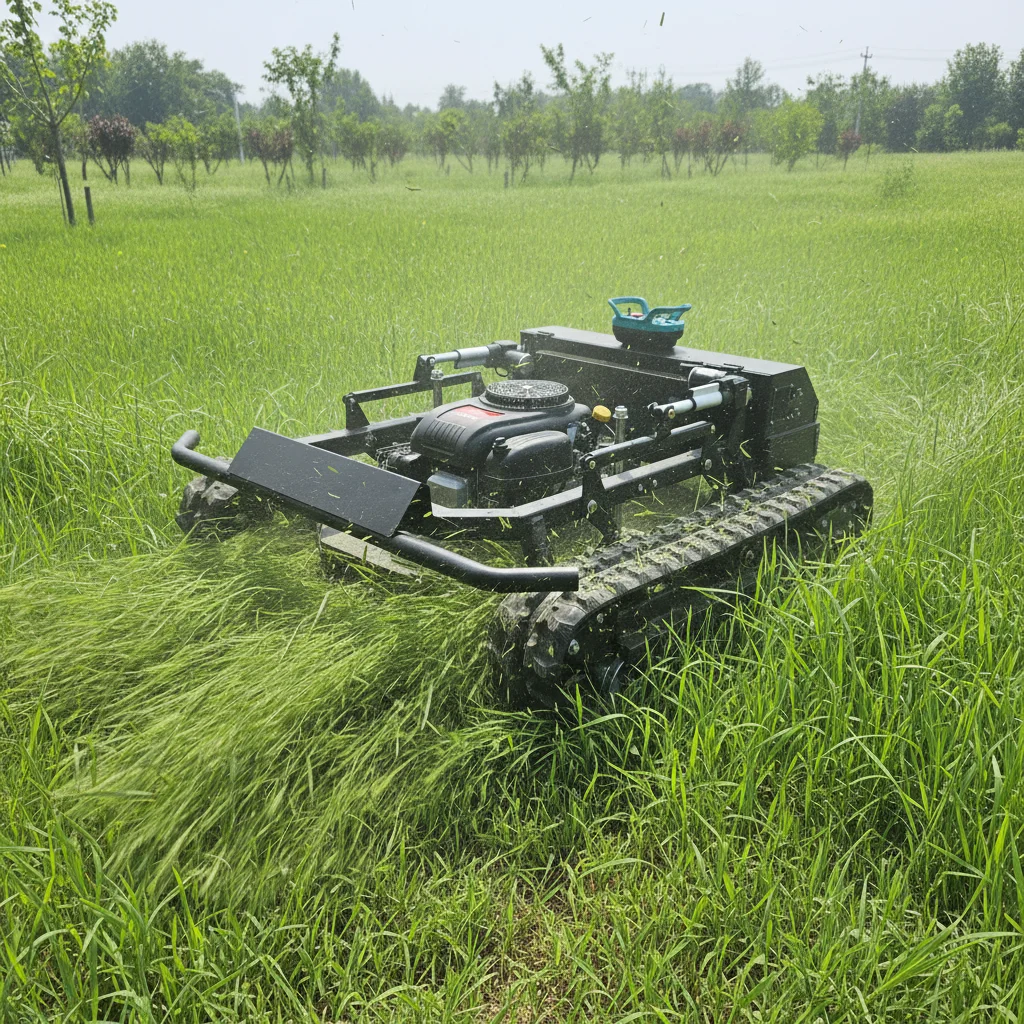 Customize Remote Control Crawler Lawn Mower 90cm Gas Powered Agricultural Grass Cutter